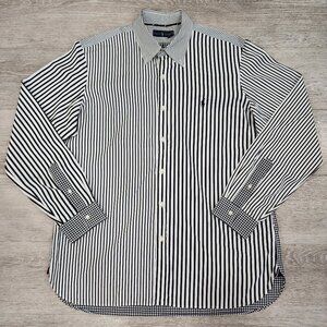 Ralph Lauren Woven Plaid Striped Button Up Long Sleeve Shirt Men's Size XL